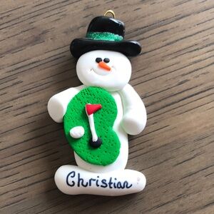 Vintage Christmas Christian Snowman Golf Ornament